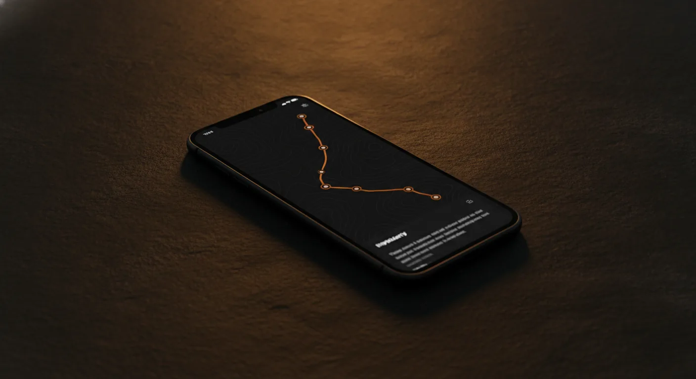 Same phone showing a clean PathCrafter trip plan card